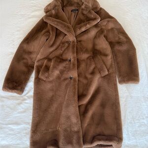 Ann Taylor Tan Faux Fur Jacket